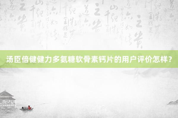 汤臣倍健健力多氨糖软骨素钙片的用户评价怎样？